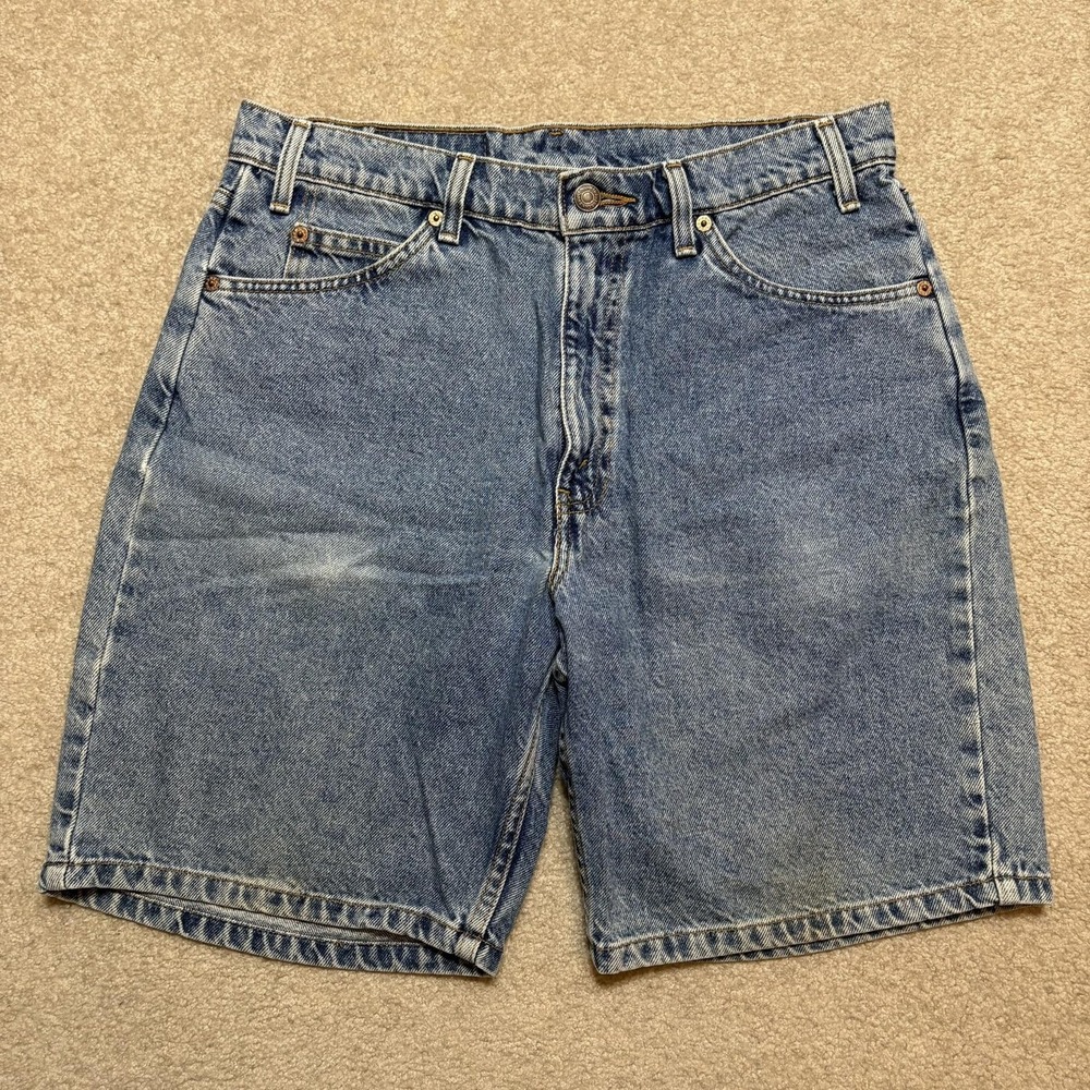 Vtg Levis 550 Shorts Mens 32 Blue Denim Relaxed Jean Bermuda Faded Grunge 90s 98